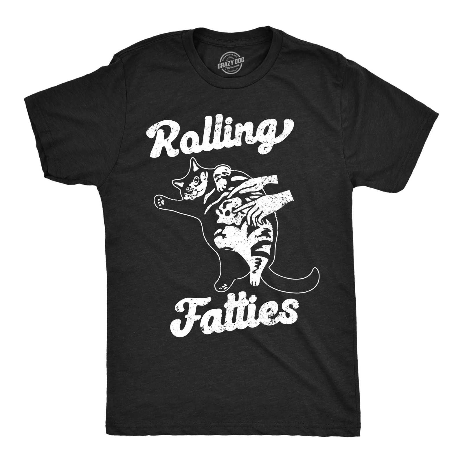 Mens Funny T Shirts Rolling Fatties Sarcastic Cat Graphic Novelty Tee For Men gallery