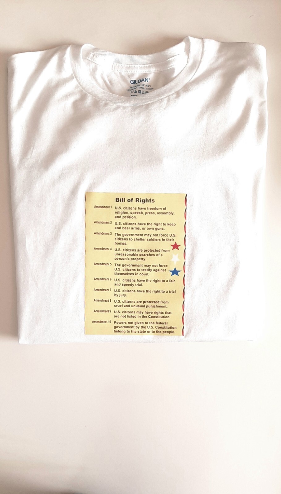 1 Thur 10 Amendment Your Bill Right Read Out Loud New XL Crew Neck T-Shirt gallery