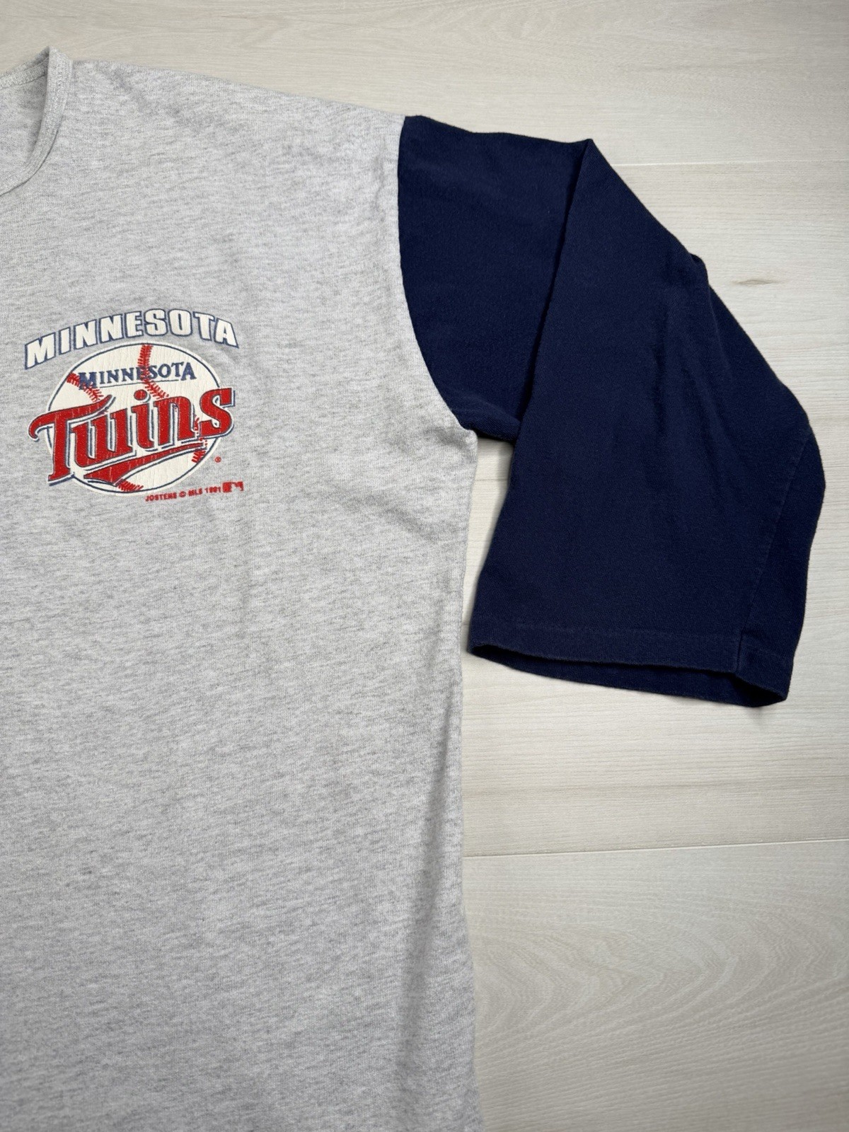 Vtg Artex Minnesota Twins Baseball Henley Shirt 3/4 Sleeve 90s 1991 USA Made XL gallery