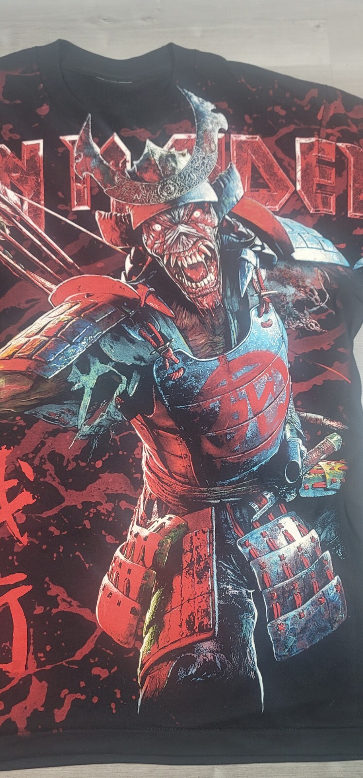 Iron Maiden tshirt All Over Print Eddie the Head Samurai Modern Boot Cut Tag gallery