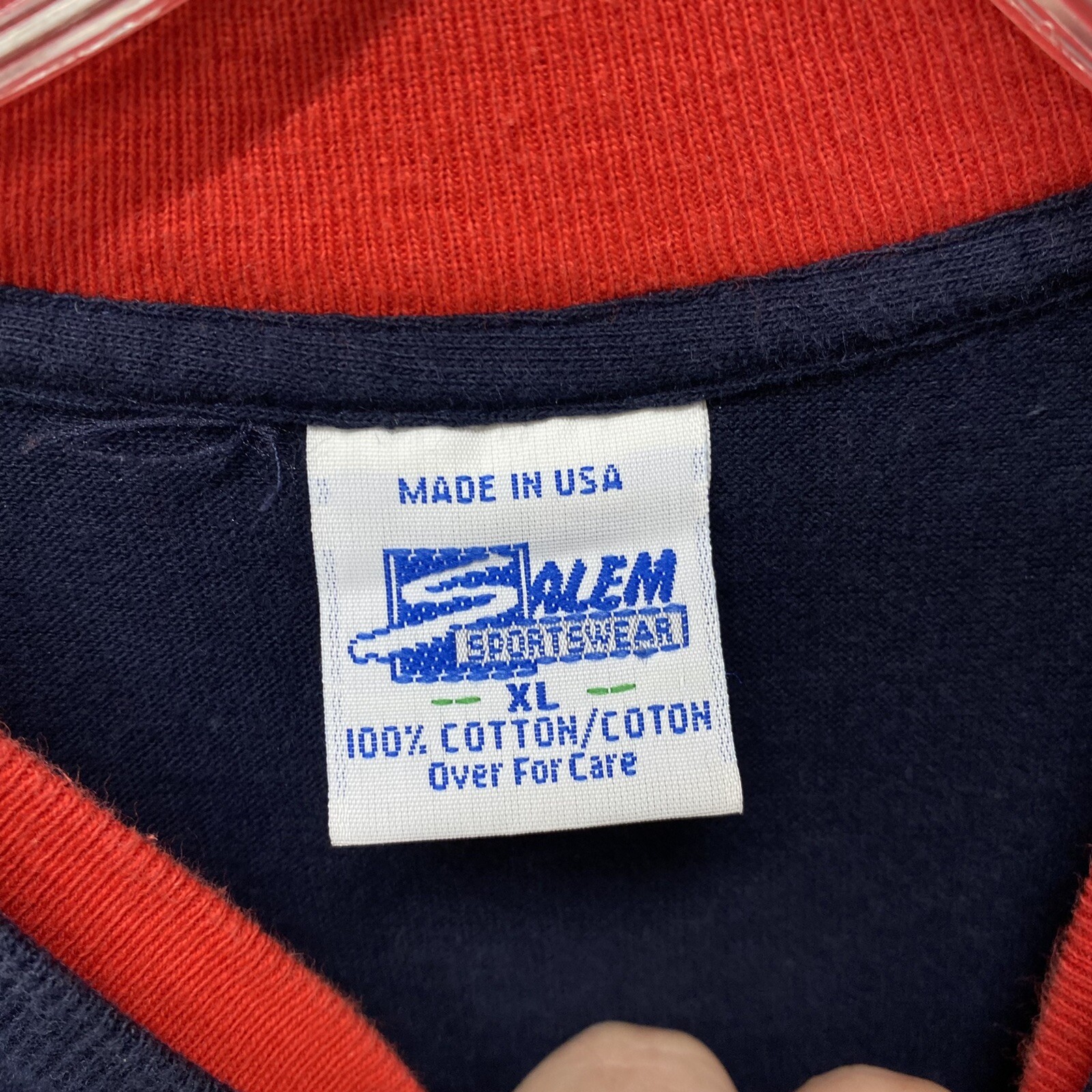 Vtg Salem Sports Atlanta Braves Double Cuff Blue T Shirt 1994 Single Stitch XL gallery