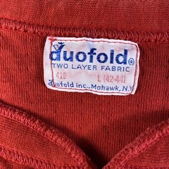 Vintage 70s Duofold 2 Layer Thermal Henley Shirt Mohawk NY Size Large Hunting