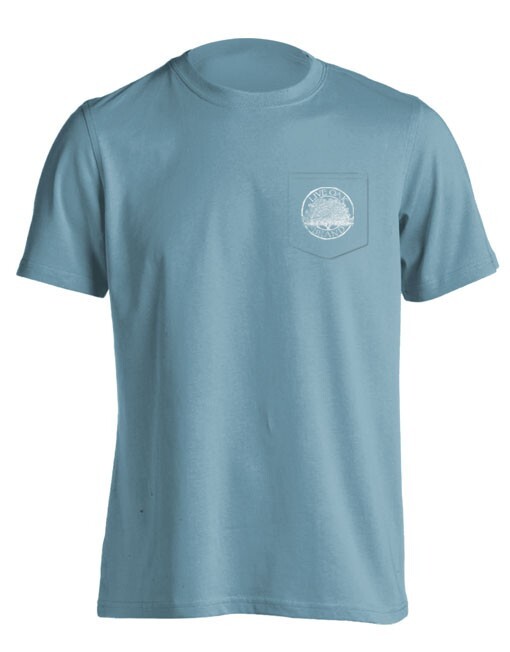 Live Oak Brand Weekend Hooker Bass Fishing T-Shirt, Blue, Graphic Print, Size M gallery