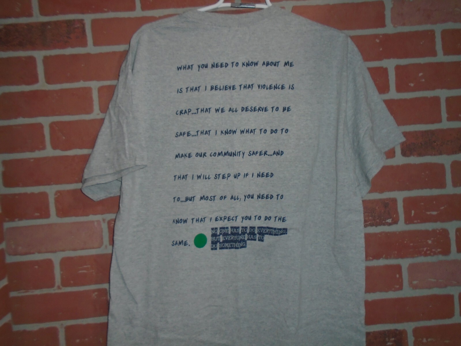 GREEN DOT MENS STOP THE VIOLENCE TSHIRT SIZE XL gallery