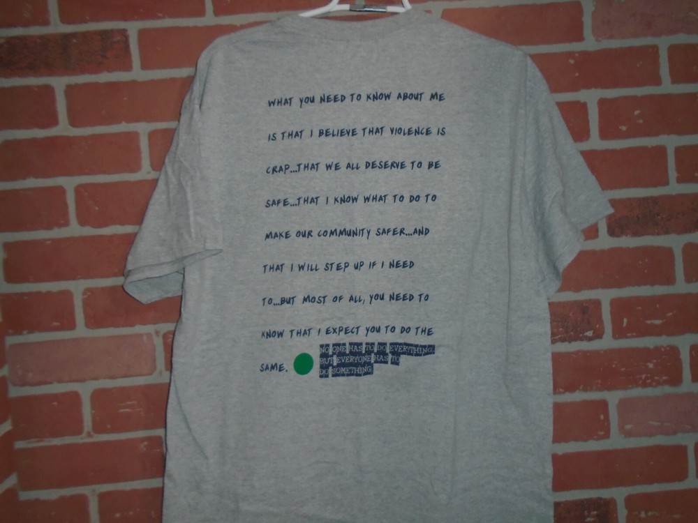 GREEN DOT MENS STOP THE VIOLENCE TSHIRT SIZE XL