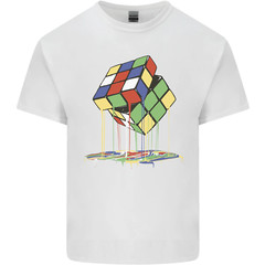Dripping Rubix Cube Funny Puzzle Mens Cotton T-Shirt Tee Top