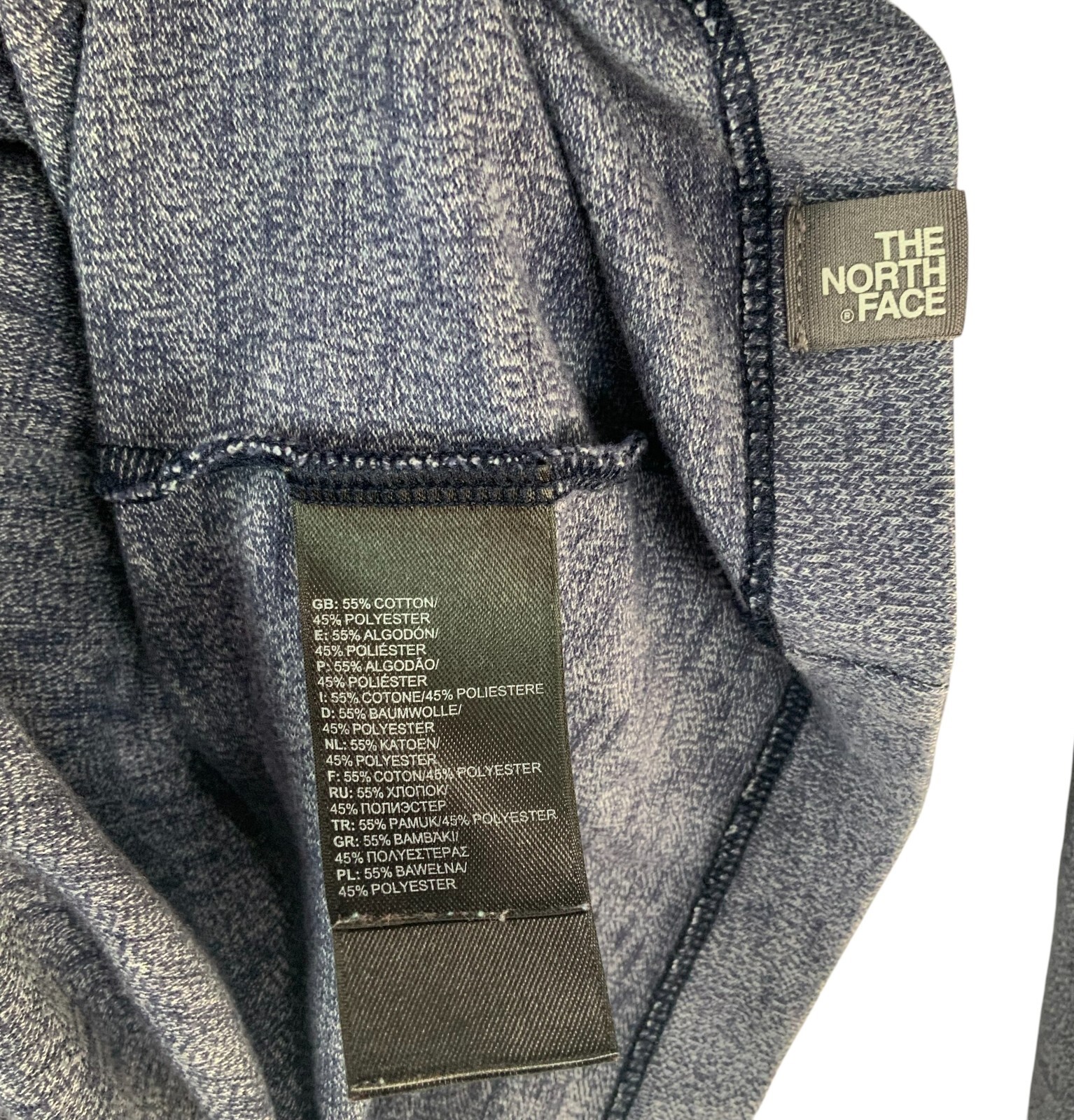 The North Face Blue Herringbone Crewneck Pullover Long Sleeve T-shirt Size L gallery
