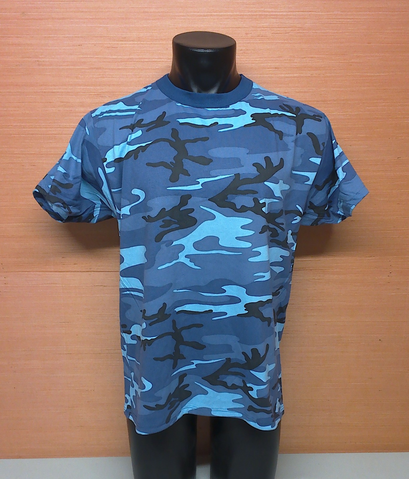 Stripes Sky Blue Urban Camouflage Short Sleeve T-Shirt Adult Size X-Large USA gallery