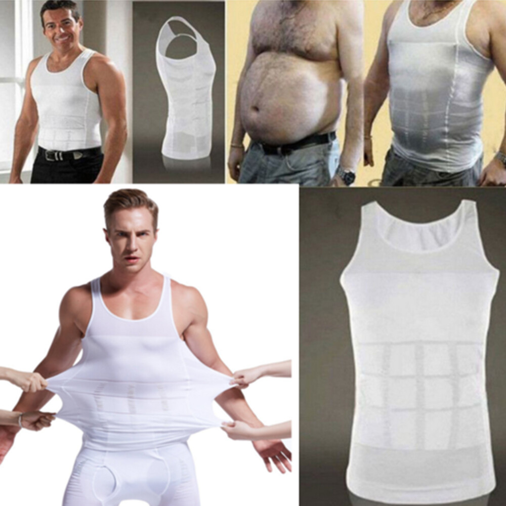 US Men Slimming Shirt Body Shaper Vest Compression Tank Top Corset Shapewear