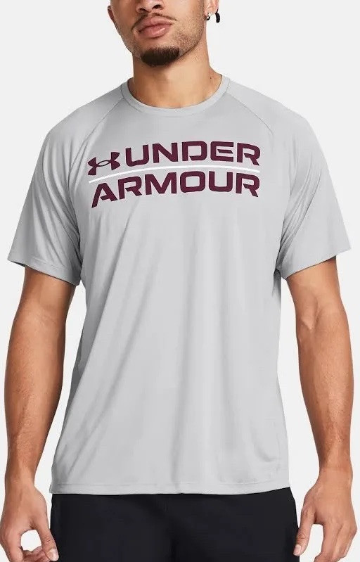 UNDER ARMOUR MEN’S HEAT GEAR MEDIUM LOOSE FIT GRAY VELOCITY SHIRT NWT 1377142