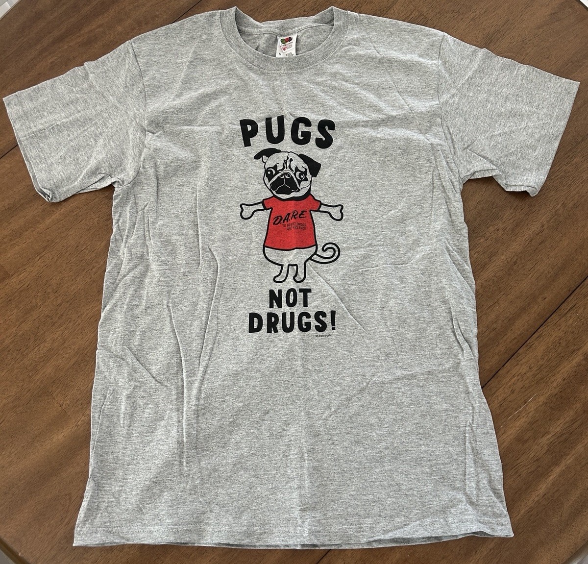 DARE “Drugs Not Pugs” T-Shirt Various Sizes New Old Stock Drug Education Vintage gallery