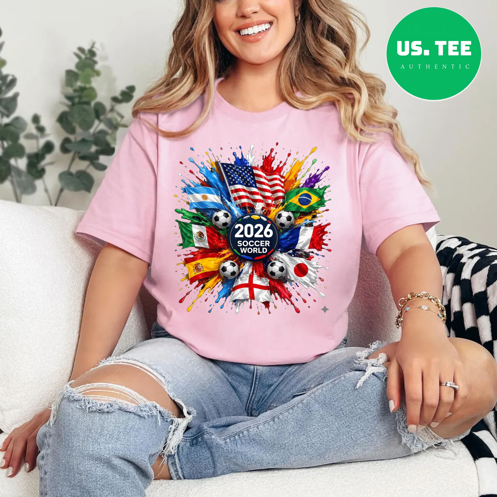 World Soccer 2026 Shirt, 2026 Cup USA Canada Mexico Adults Tshirt,Soccer Fan Tee gallery