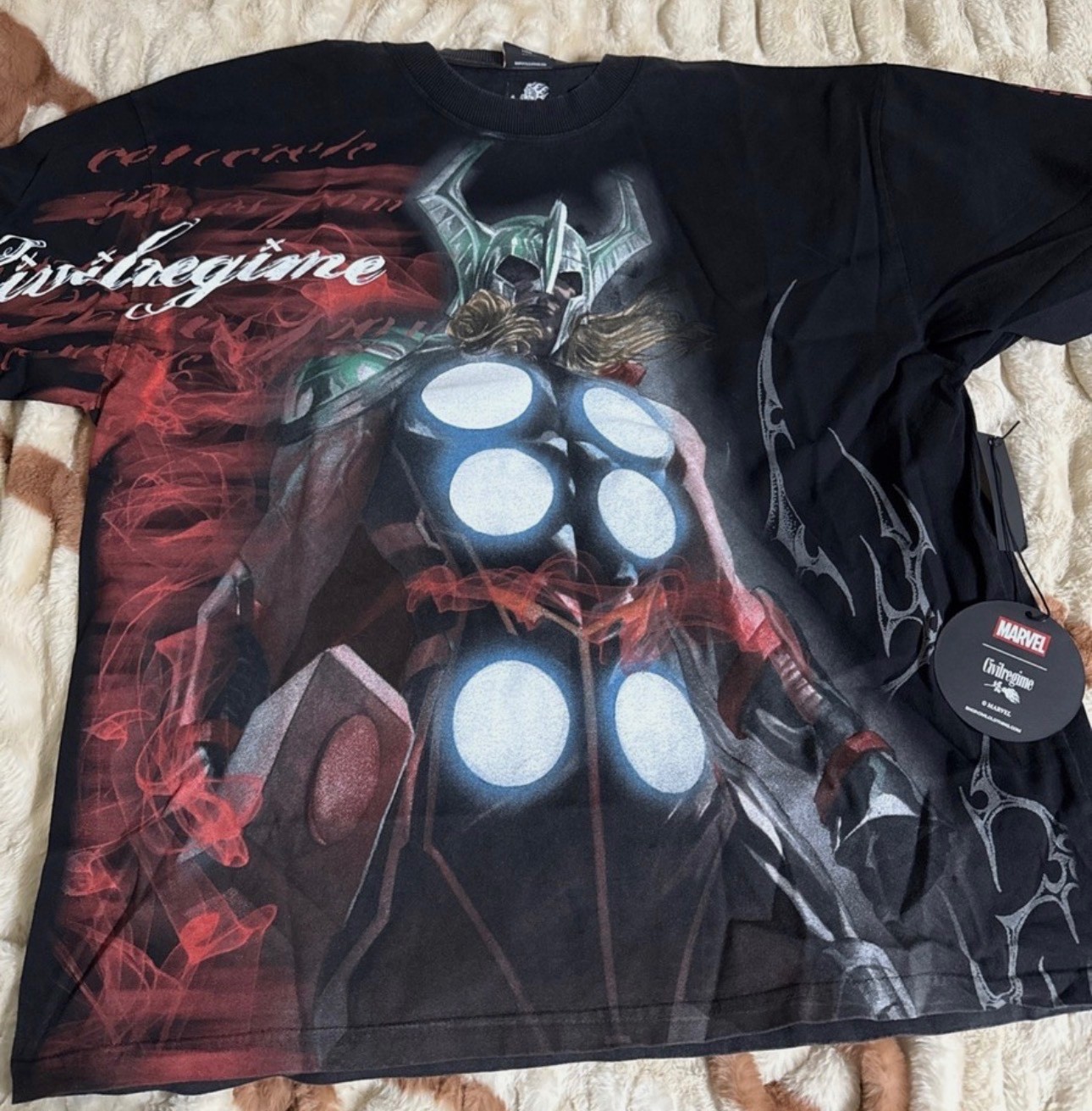 Civil Regime x Marvel Avengers Thor T Shirt Medium Black Graphic Streetwear Tee