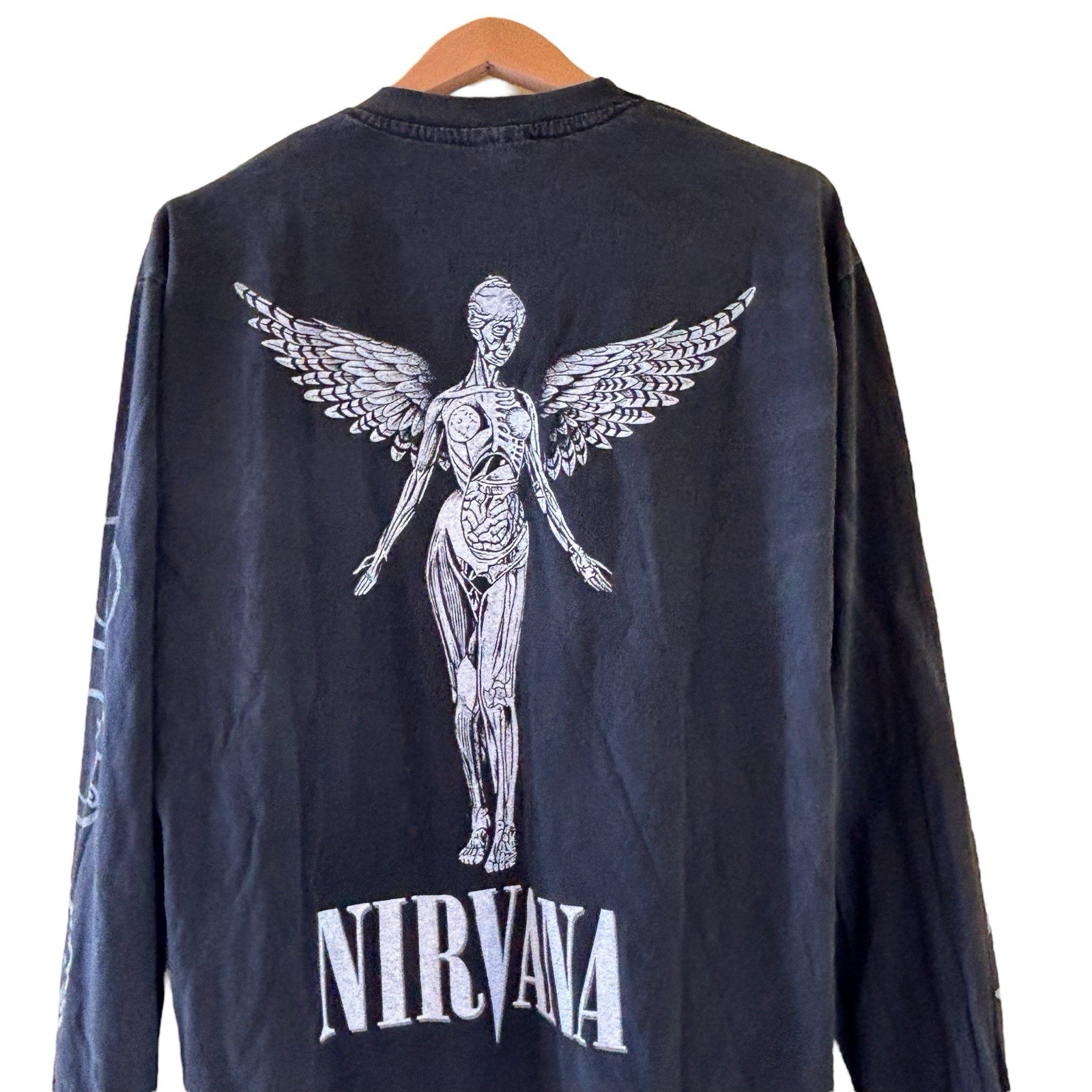 Nirvana Kurt Cobain long sleeve angel utero modern vintage 90s style shirt Sz XL gallery