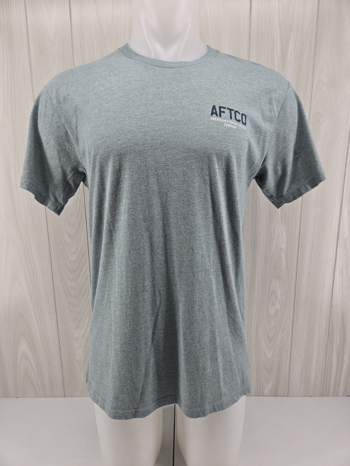 AFTCO Shirt Mens Medium Green Cotton Blend Fishing Logo gallery
