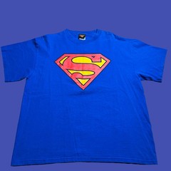 2001 Superman T Shirt XL Blue DC Comics Superhero Graphic Vtg Y2K Warner Bros