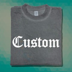 Custom Old English Shirt Tee Your Text or Last Name Printed Vintage Faded