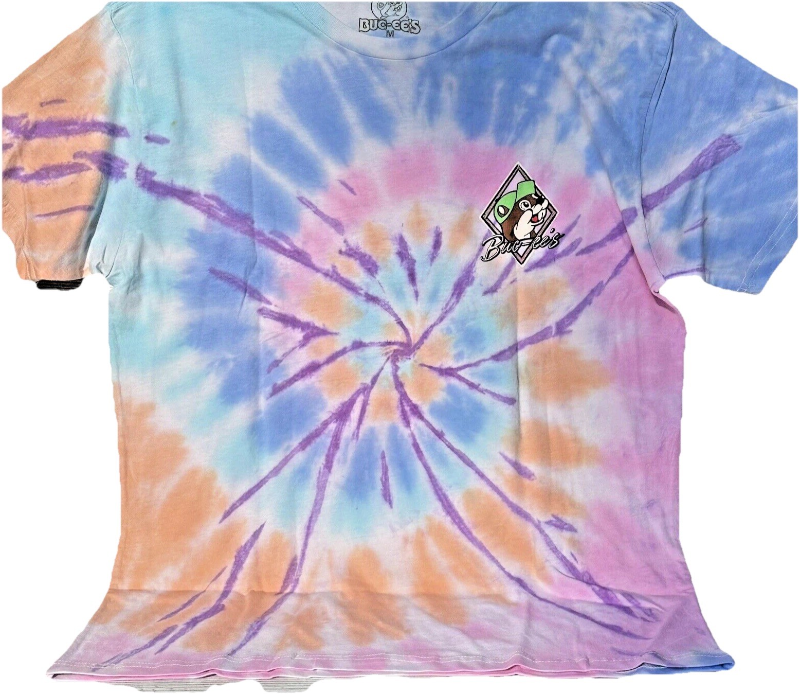 NEW Buc-ee’s No Worries Pastel Beach Tie Dye T-Shirt NWT • Size M