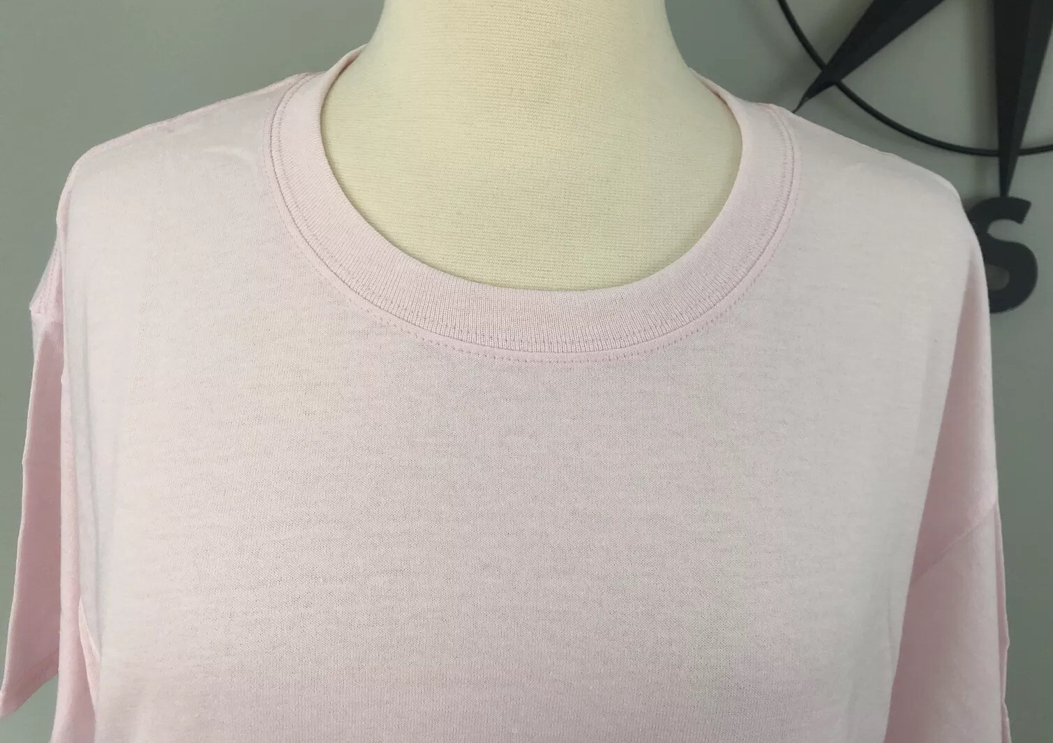 Hanes Men's Ecosmart Short Sleeve Tee Pale Pink Size Large gallery