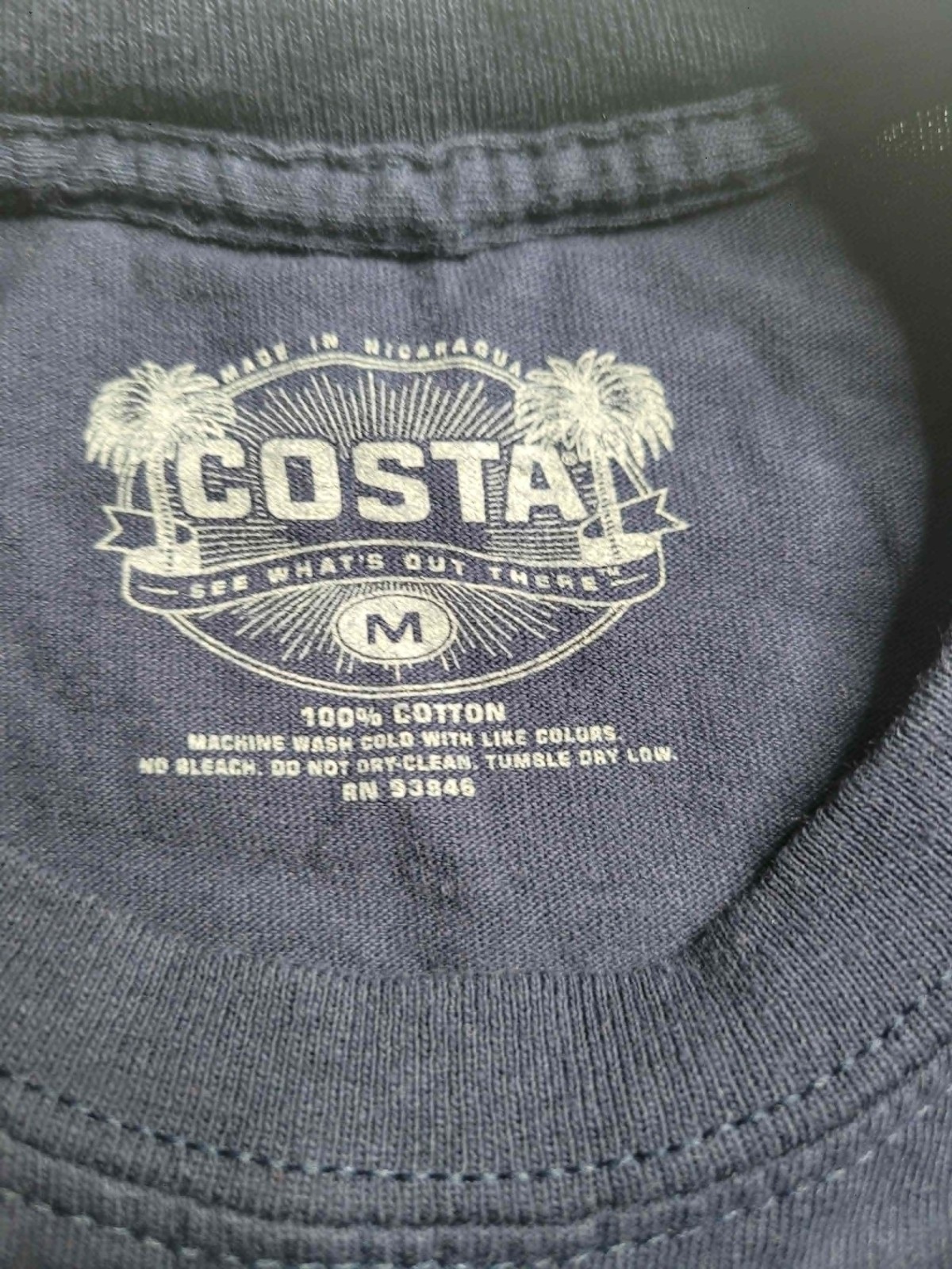 Costa Short Sleeve T-Shirt Blue Men's Medium 100% Cotton Born on the Water gallery