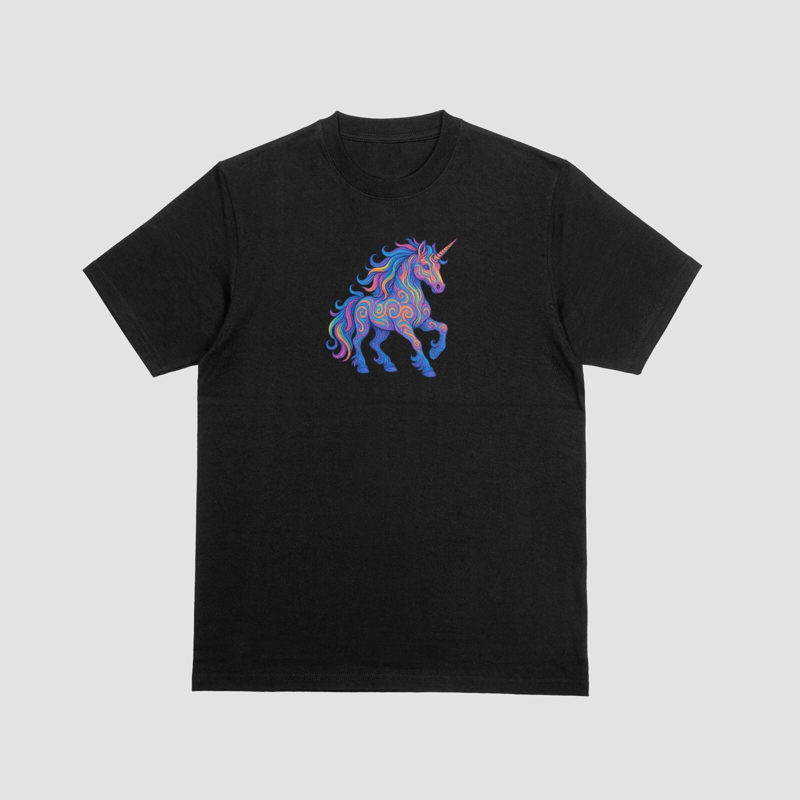 Rainbow Swirl Unicorn Graphic T-Shirt - 100% Cotton Fantasy Tee gallery