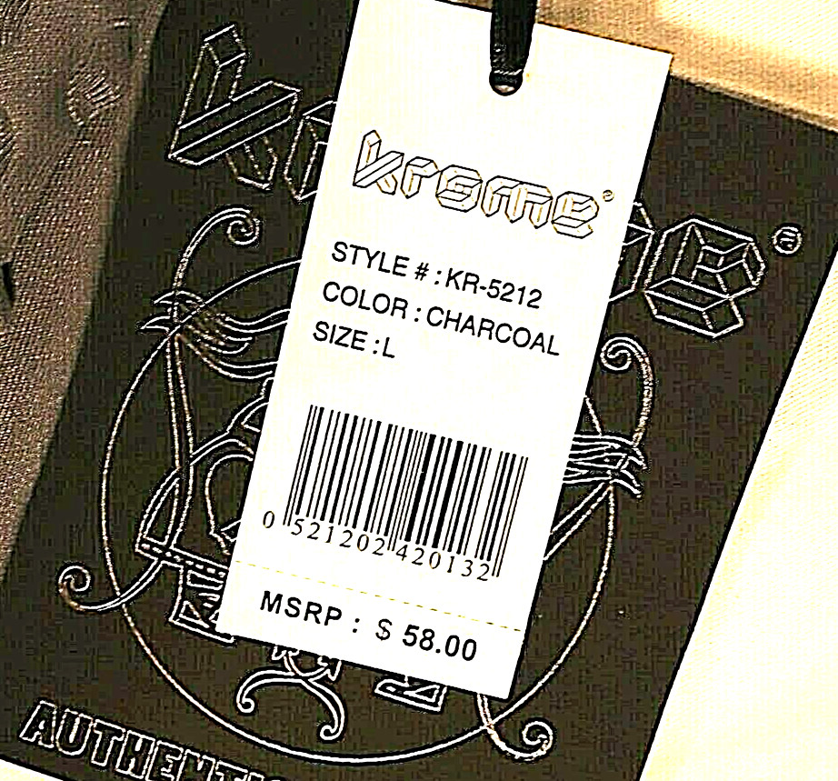 Krome L Mens T Shirt Charcoal Grey Textured Polyester Stretch Rare Textured NWT gallery