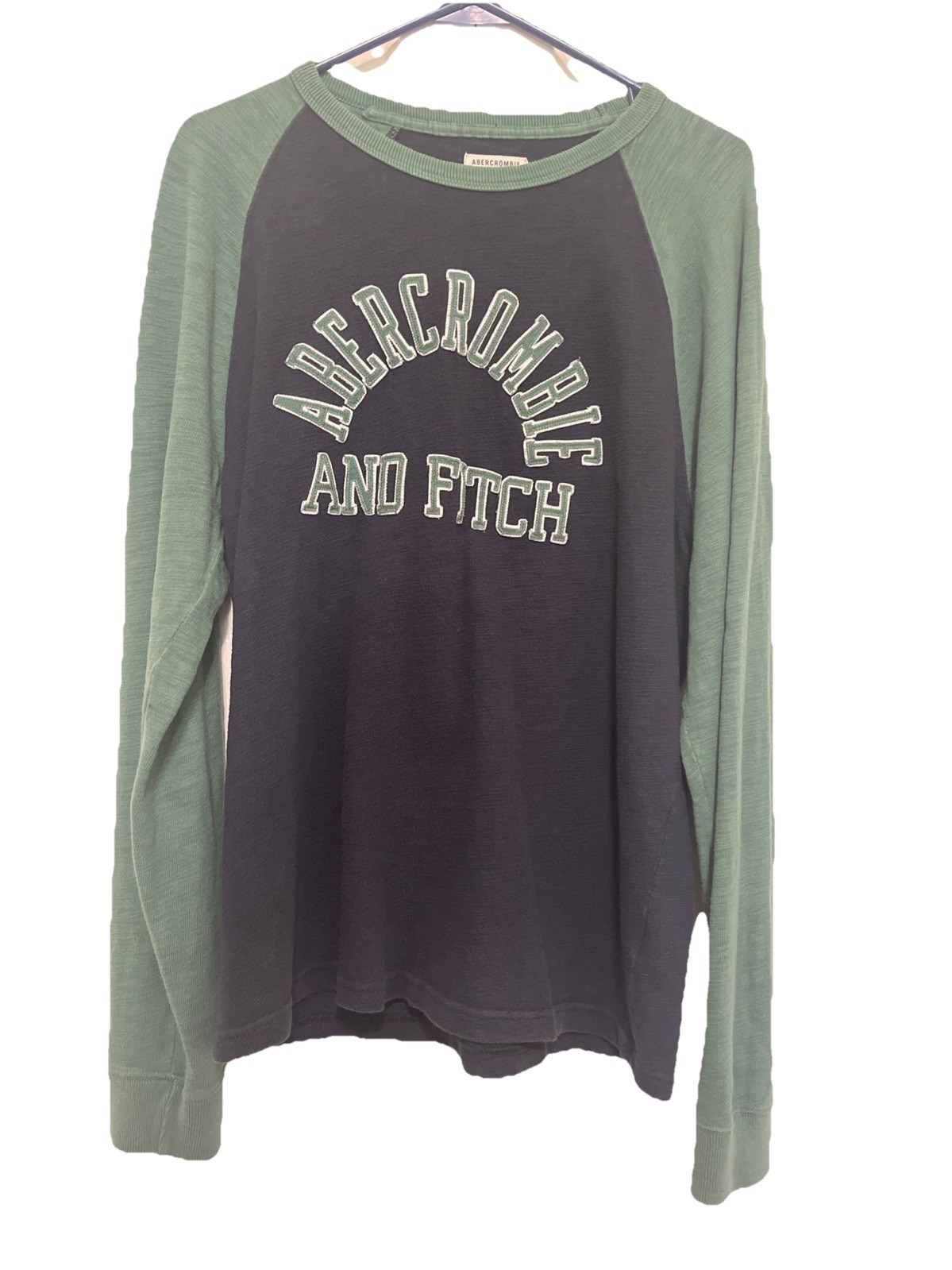 ABERCROMBIE & FITCH VINTAGE Y2K THERMAL HENLEY CREW JERSEY COTTON MENS Med SHIRT