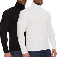 Mens High-Neck Mock Turtleneck Solid Undershirt Long Sleeve Pullover Basic Layer