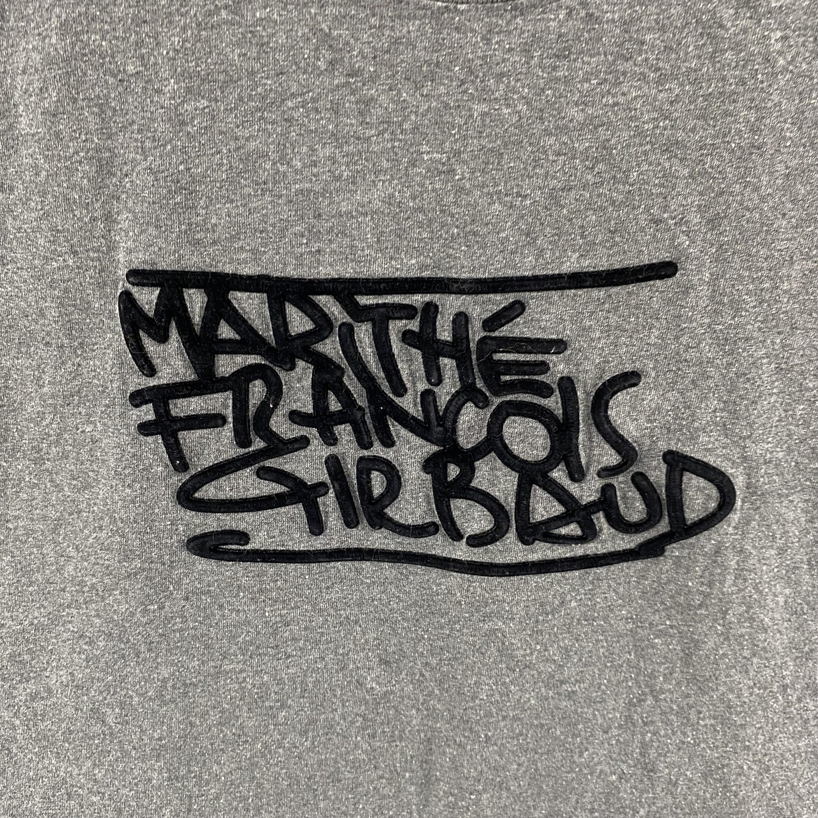 VINTAGE Marithe Francois Girbaud T Shirt Mens 3XL Gray Script Graphic Streetwear gallery
