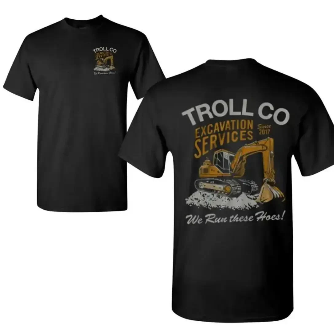 Troll Co Excavation Services T-Shirt – Bold Heavy Equipment Graphic gallery