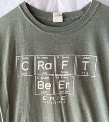 Craft BEER Periodic Table Of Elements T-Shirt Men’s Olive Green Erie PA Large