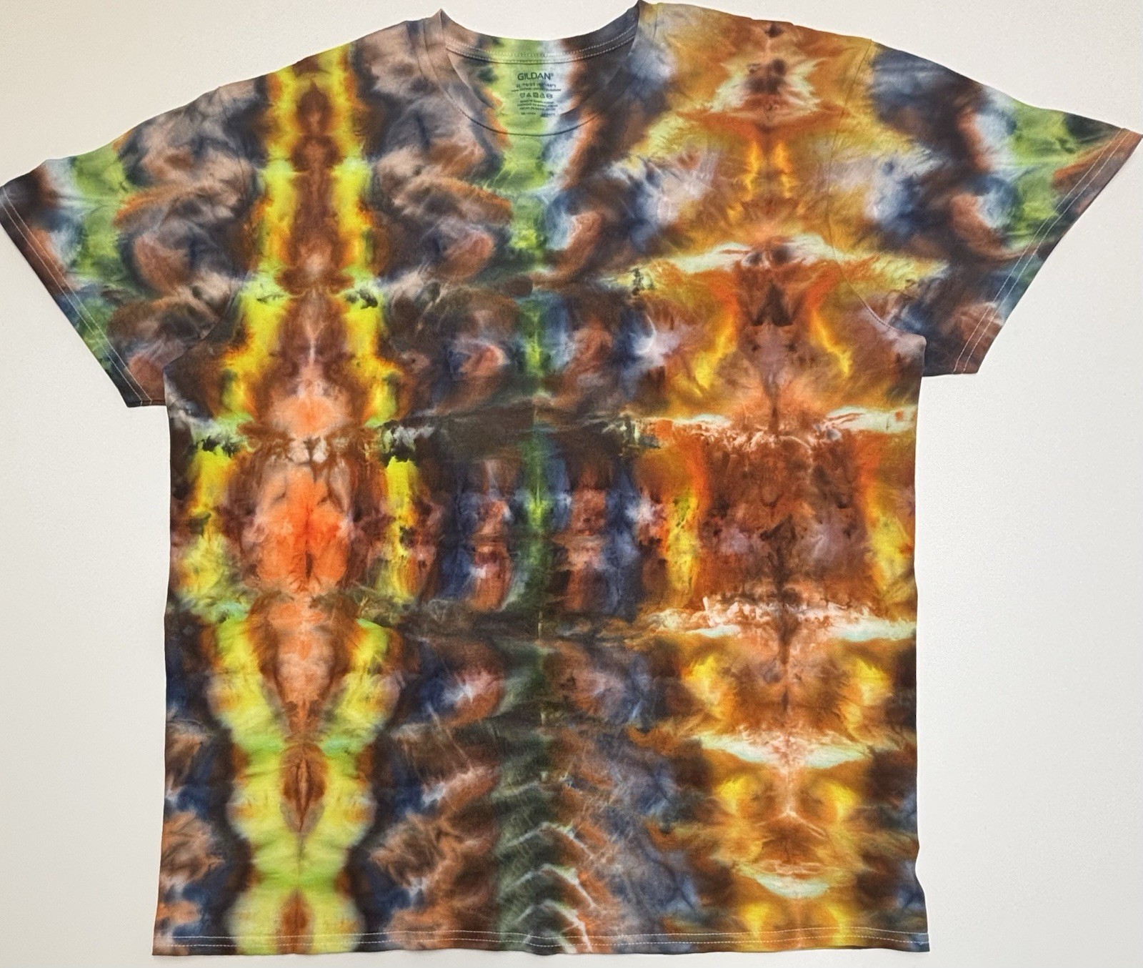 Handmade Ice Tie Dye Adult T-Shirt Unisex Size XL Multicolored Gildan Tee NEW gallery