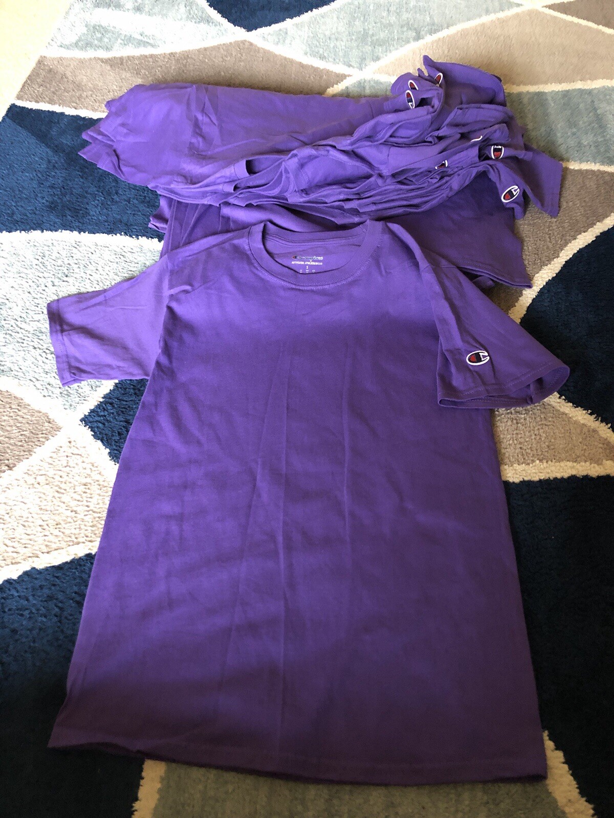 Bulk Lot Of 17 New Champion 100% Cotton T-Shirt T425 Purple Tagless SMALL gallery
