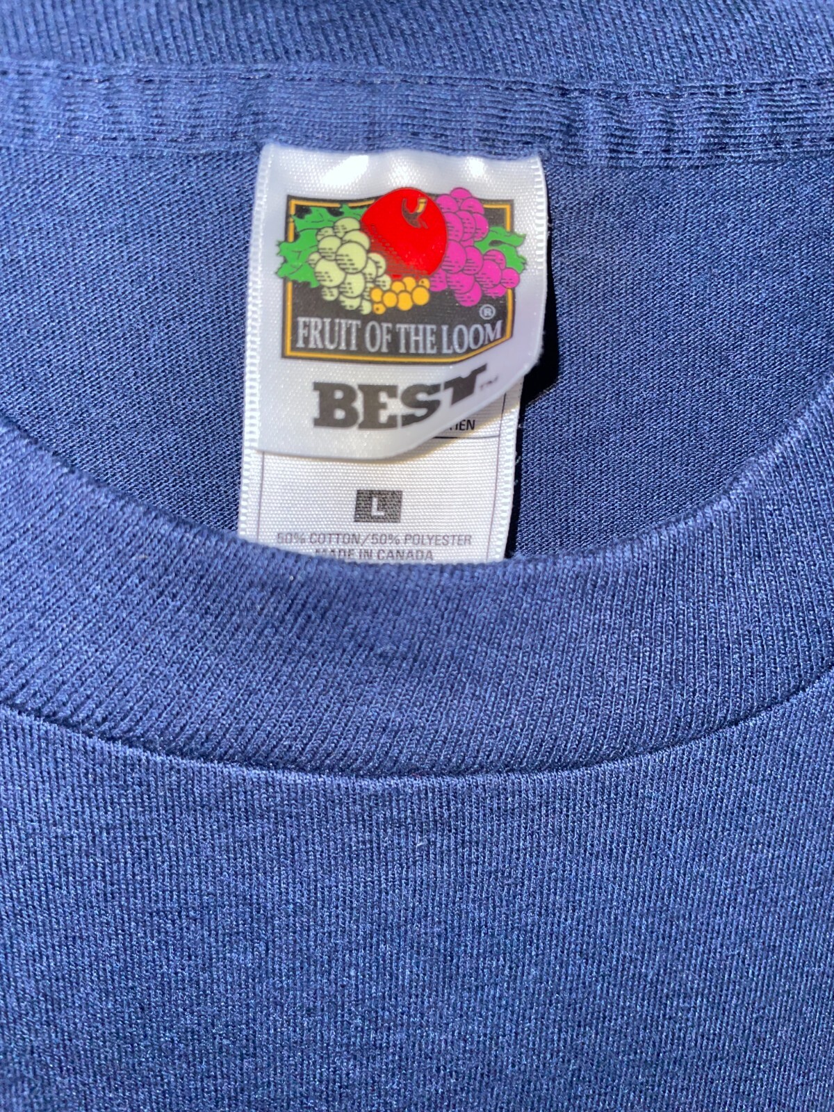 Vintage Calgary Canada T Shirt Mens L Single Stitch Fruit Of Loom Best Navy Blue gallery