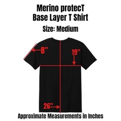 Merino protecT Wool Base Layer T Shirt Mens Medium Gray Casual Lightweight
