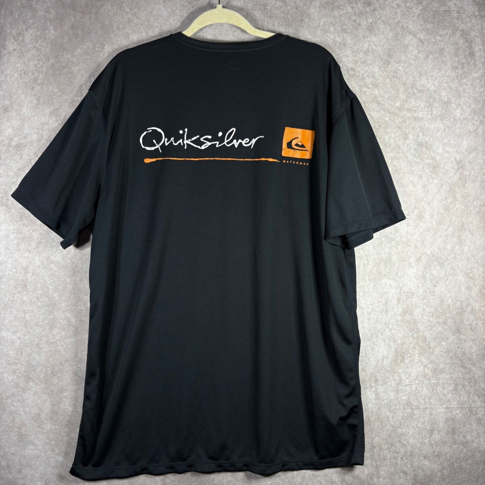 Quiksilver T-Shirt Mens XXXL Black Waterman Performance Bamboo Charcoal Surfer gallery