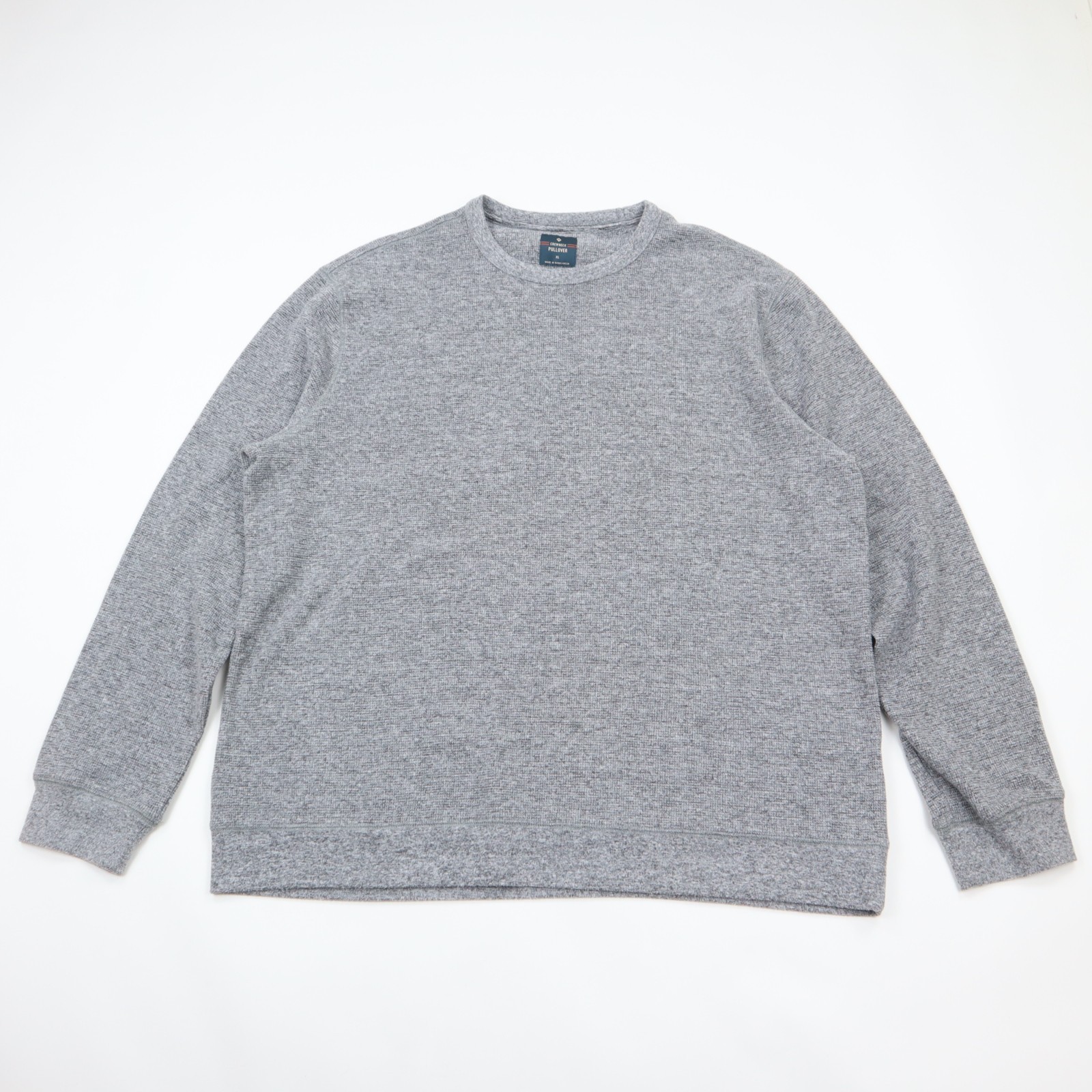 Members Mark Waffle Knit Thermal Shirt Mens XL Gray Crewneck Pullover Outdoor