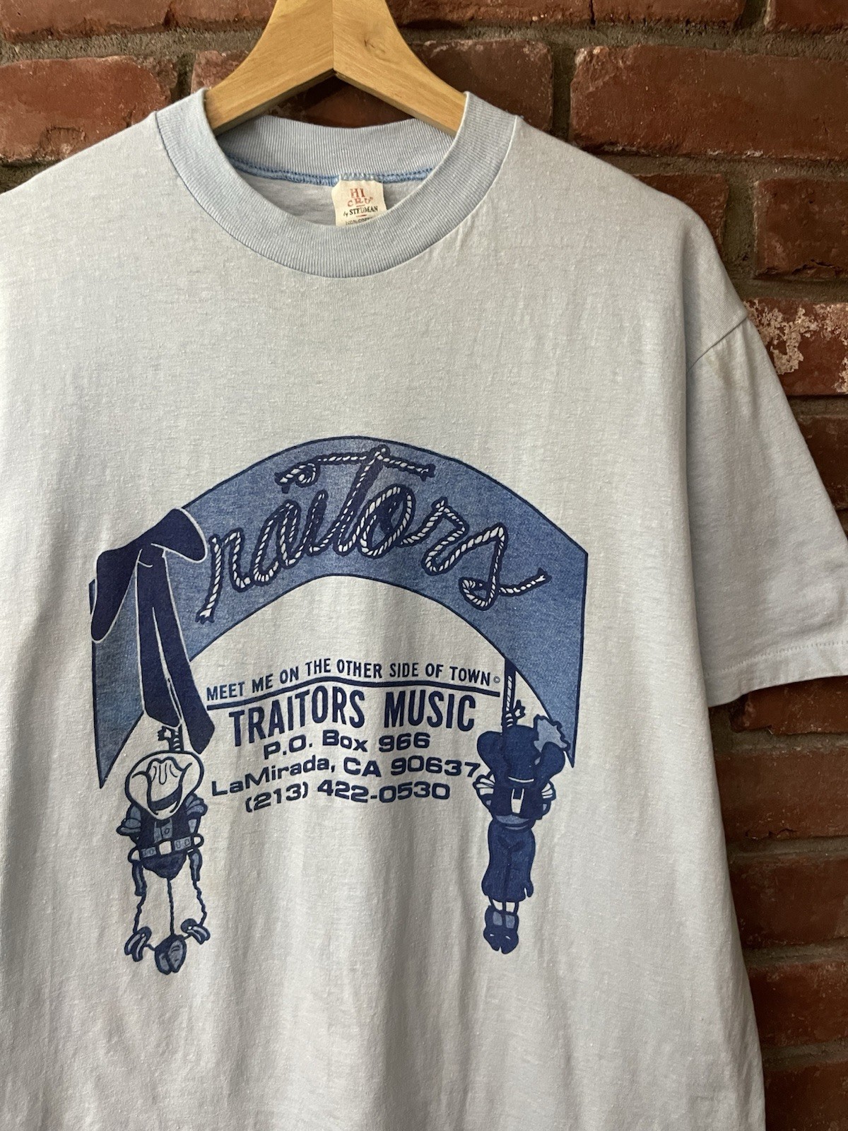 Vintage 80s Traitors Music Cowboy Tee Shirt Hi Cru Stedman Size L gallery