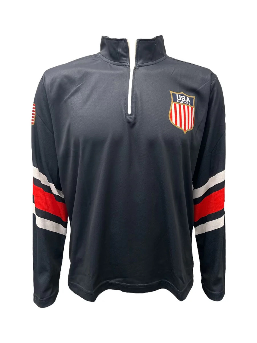 USA Hockey Shield Logo Official Navy 1/4 Zip Pullover gallery