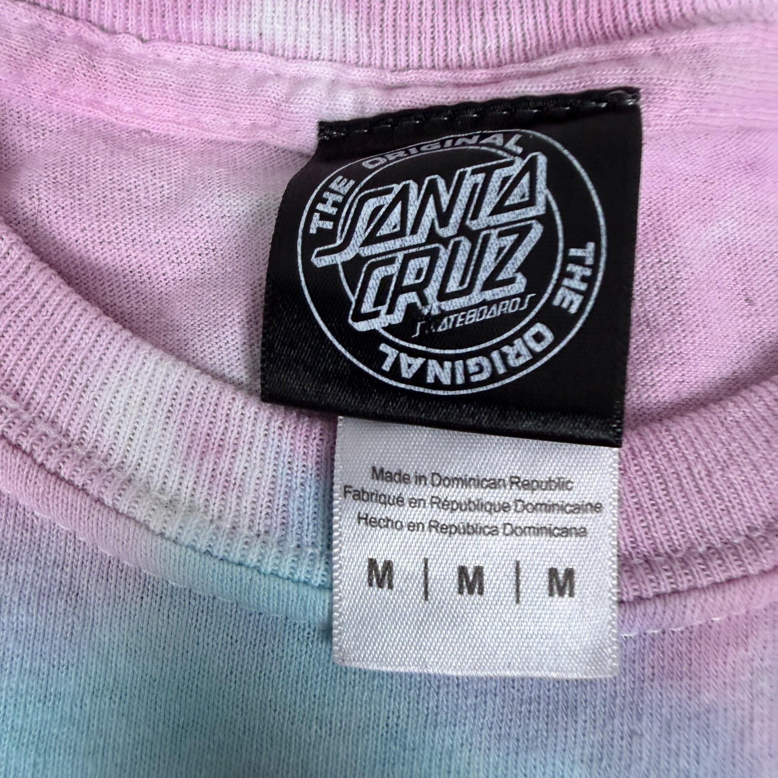 Santa Cruz Skateboards Shirt Mens M Easter Pastel Spiral Tie Dye Purple Yellow gallery