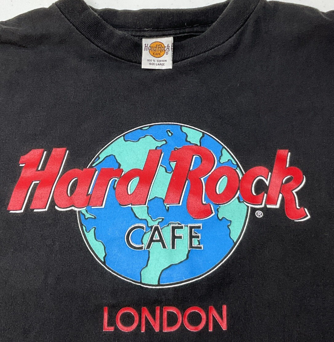 Vintage Hard Rock Cafe London Shirt Men Sz L Y2K Graphic Tee Retro Crewneck