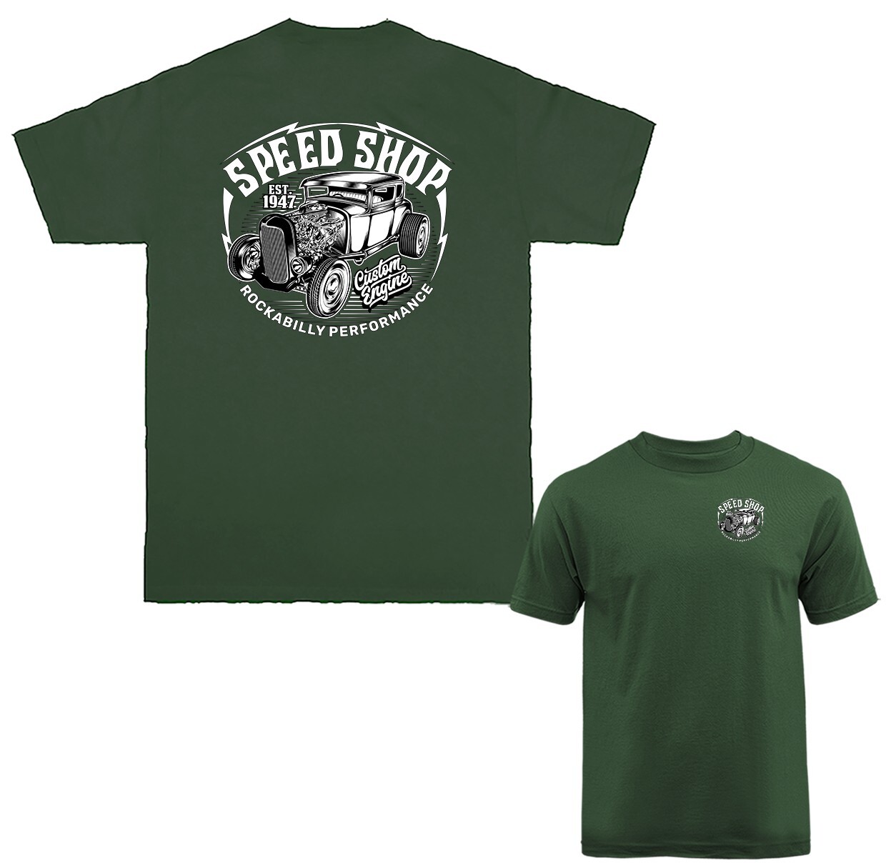 Speed Shop Hot Rod Garage Classic Vintage Car Automobile Graphic T-shirt gallery