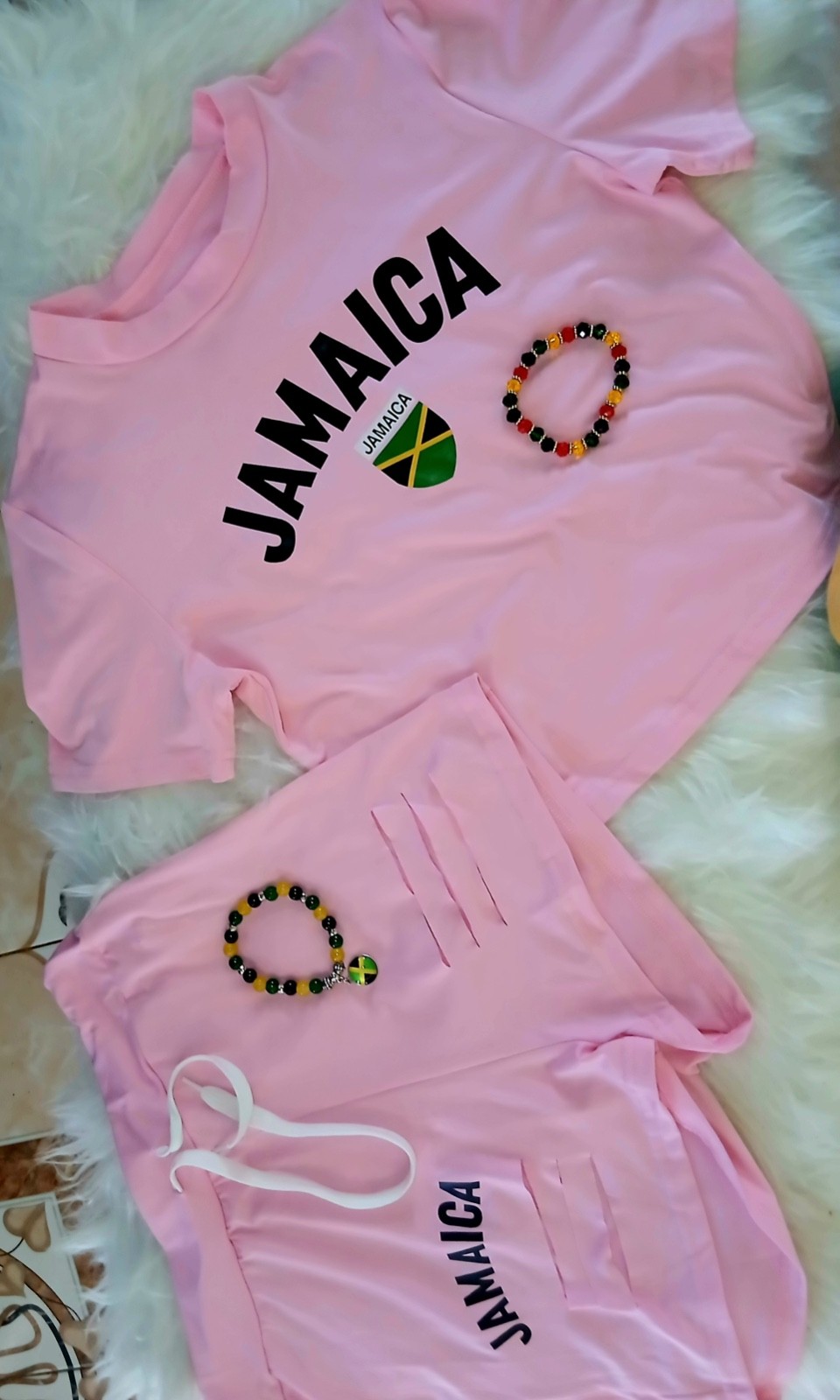 Jamaica 2 Piece Shorts Suit & Island Vybz Bracelets