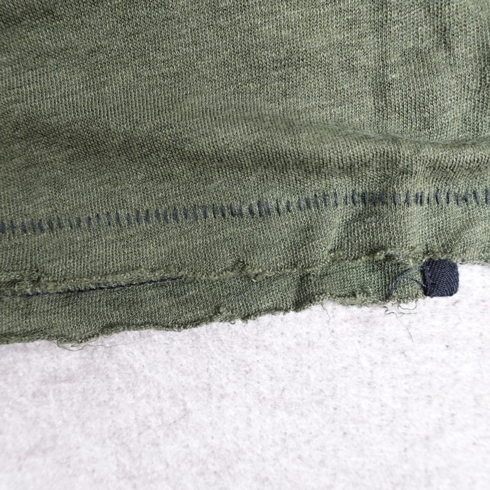 Rag & Bone Mens Shirt Large Green Olive Raw Hem 100% Linen gallery