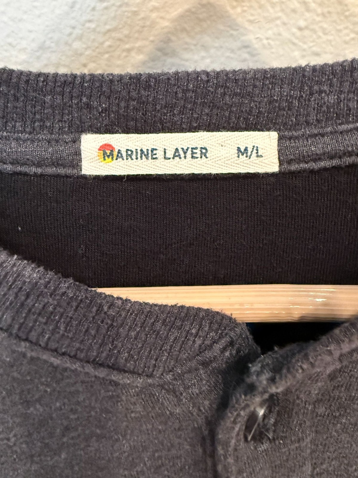 Marine Layer Mens Pullover Long Sleeve Henley Shirt M/L Gray Casual Soft Outdoor gallery