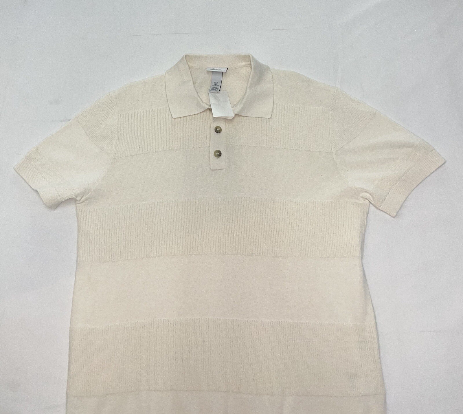 H&M Regular Fit Ribbed Polo Shirt Size Medium gallery