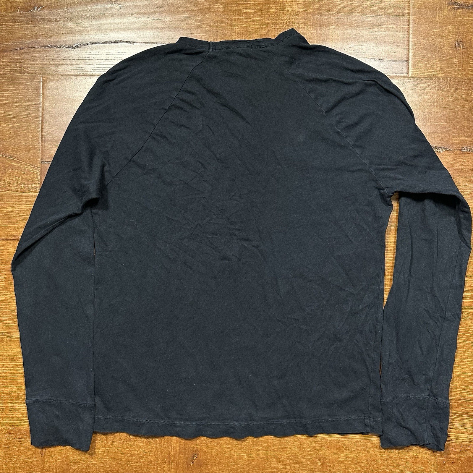 James Perse Oversized Long Sleeve T Shirt Mens 0 XS Black Crew Neck Cotton USA gallery