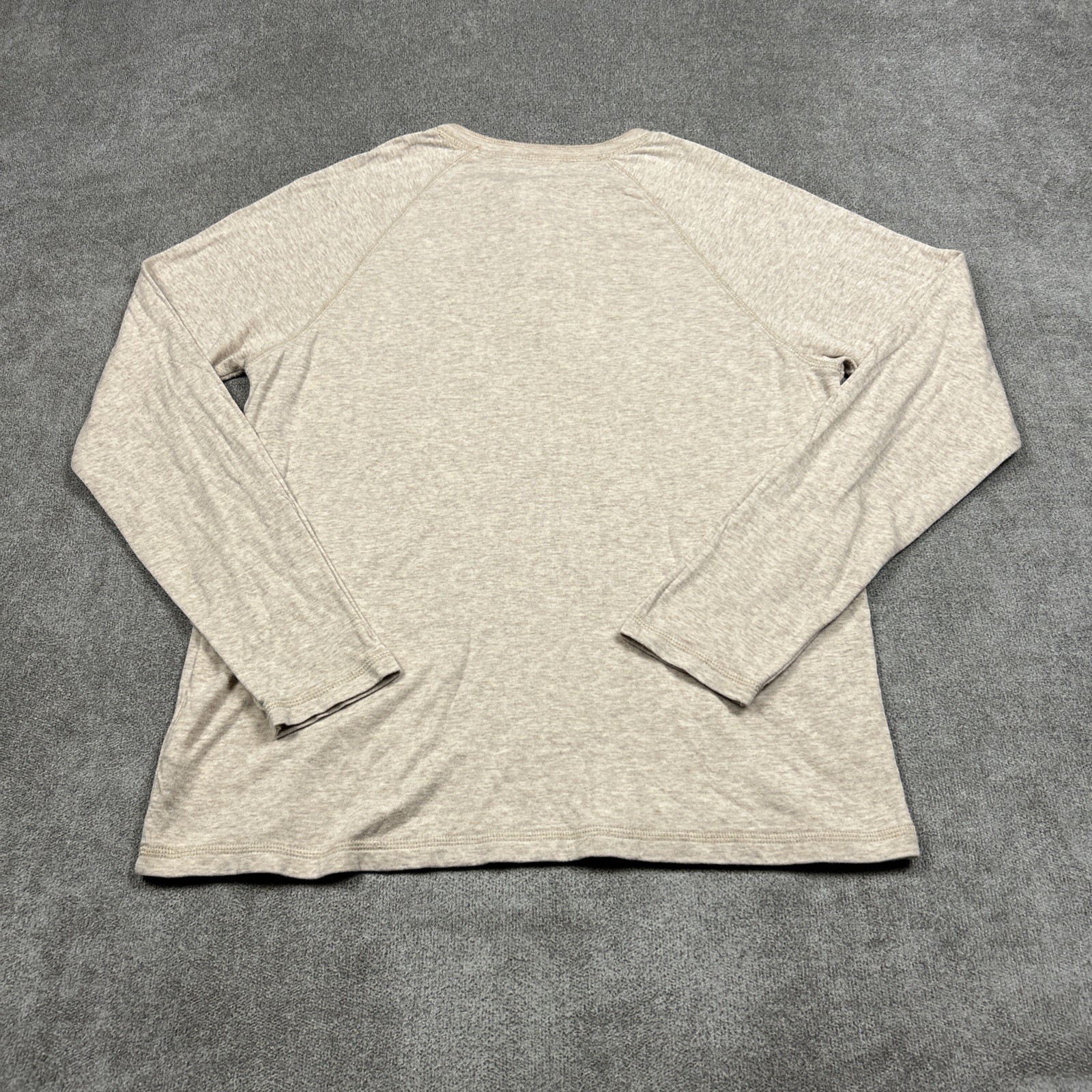 Faherty Cloud Cotton Henley Shirt Mens Medium Tan Long Sleeve Pima Cotton Modal gallery