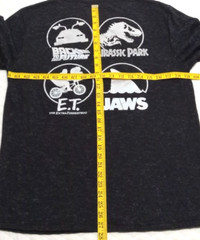 Universal Studios Men’s Medium T-Shirt E.T. Jaws Jurassic Park Black Overdye