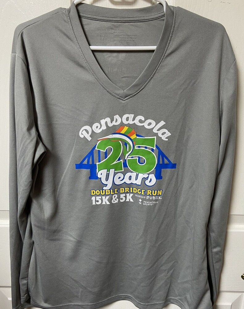 Pensacola Florida 25 Years Double Bridge Run Long Sleeve T-Shirt XL